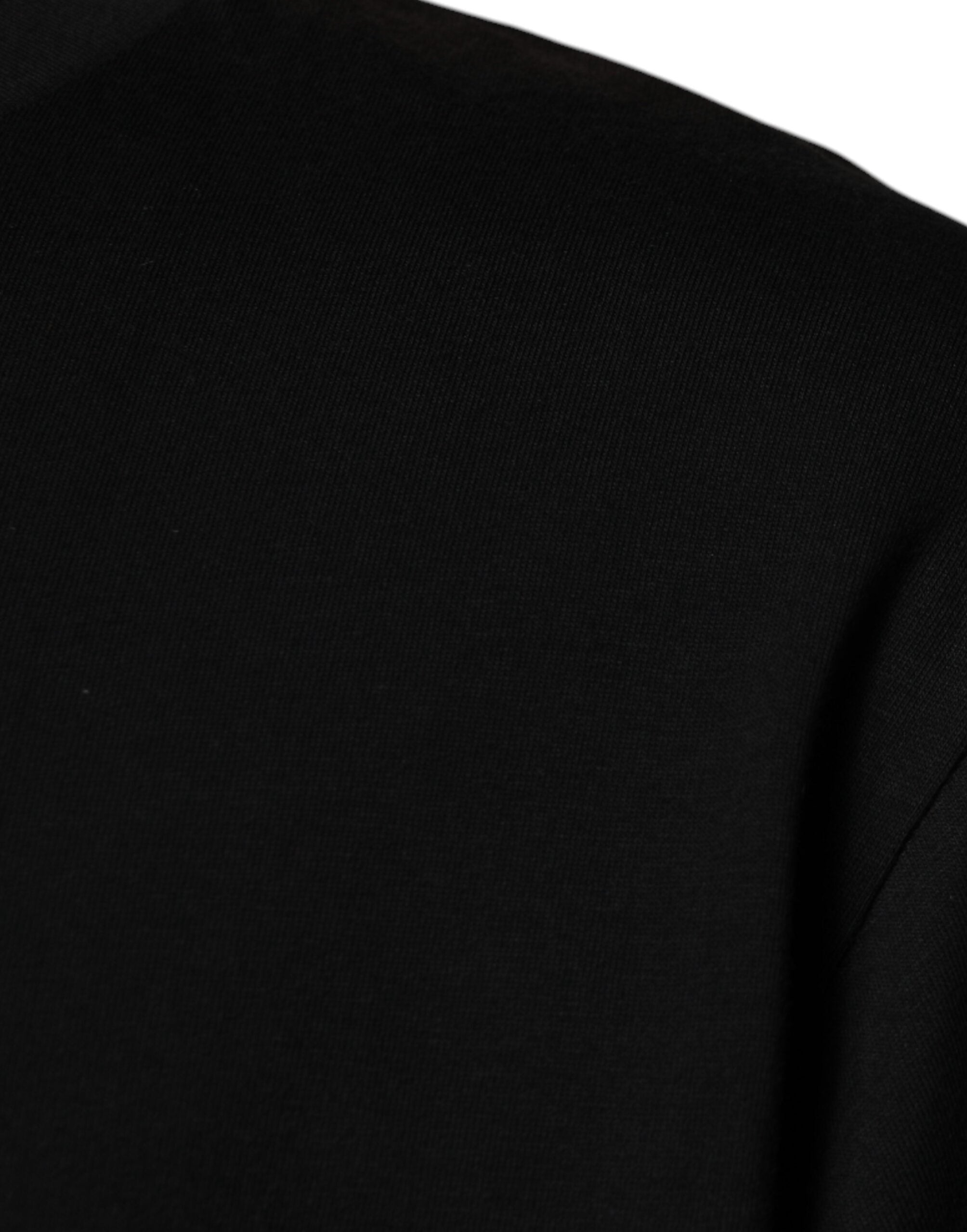 Black Crew Neck Short Sleeve T-shirt - ventzia