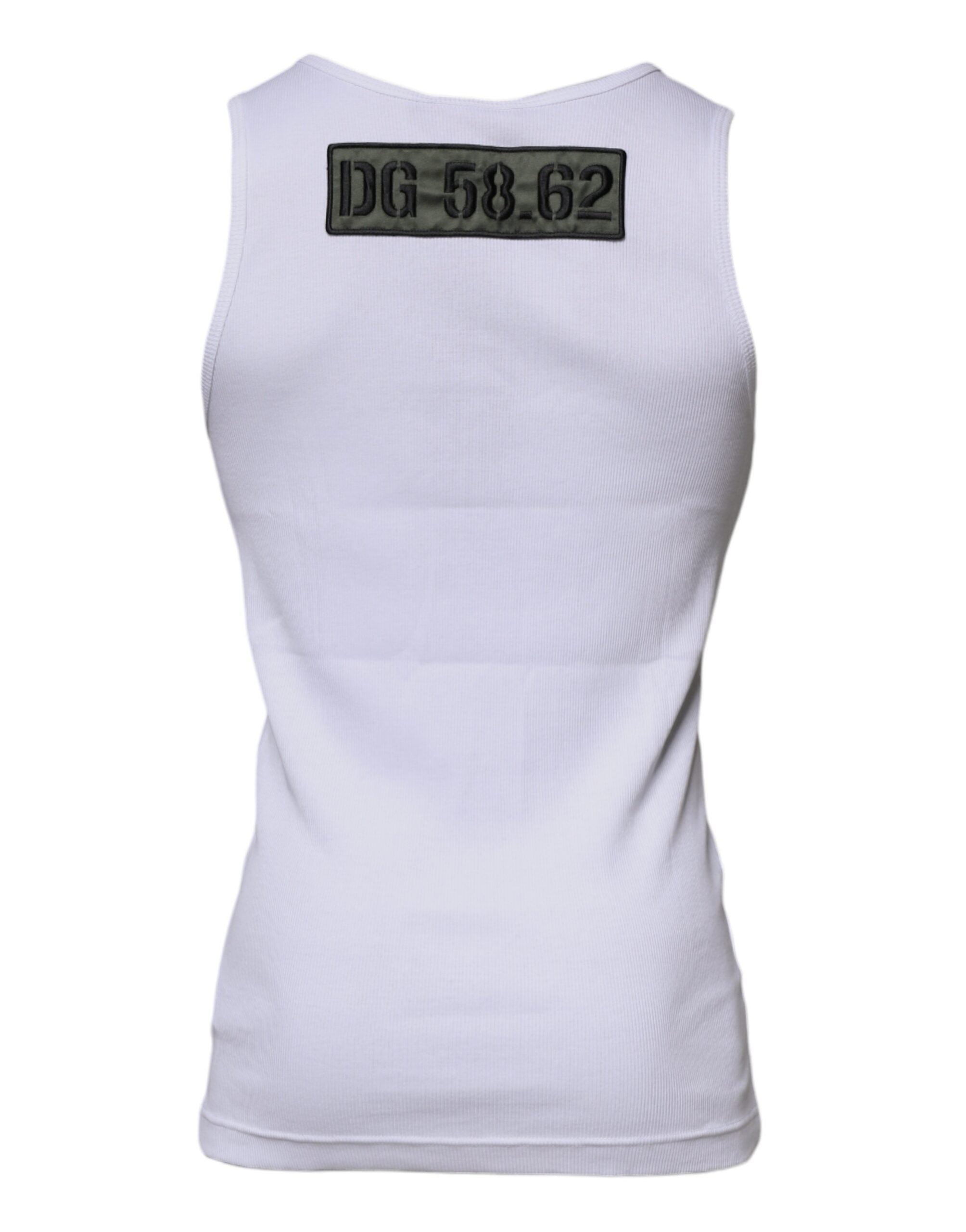 White Cotton Round Neck Sleeveless T-shirt - ventzia