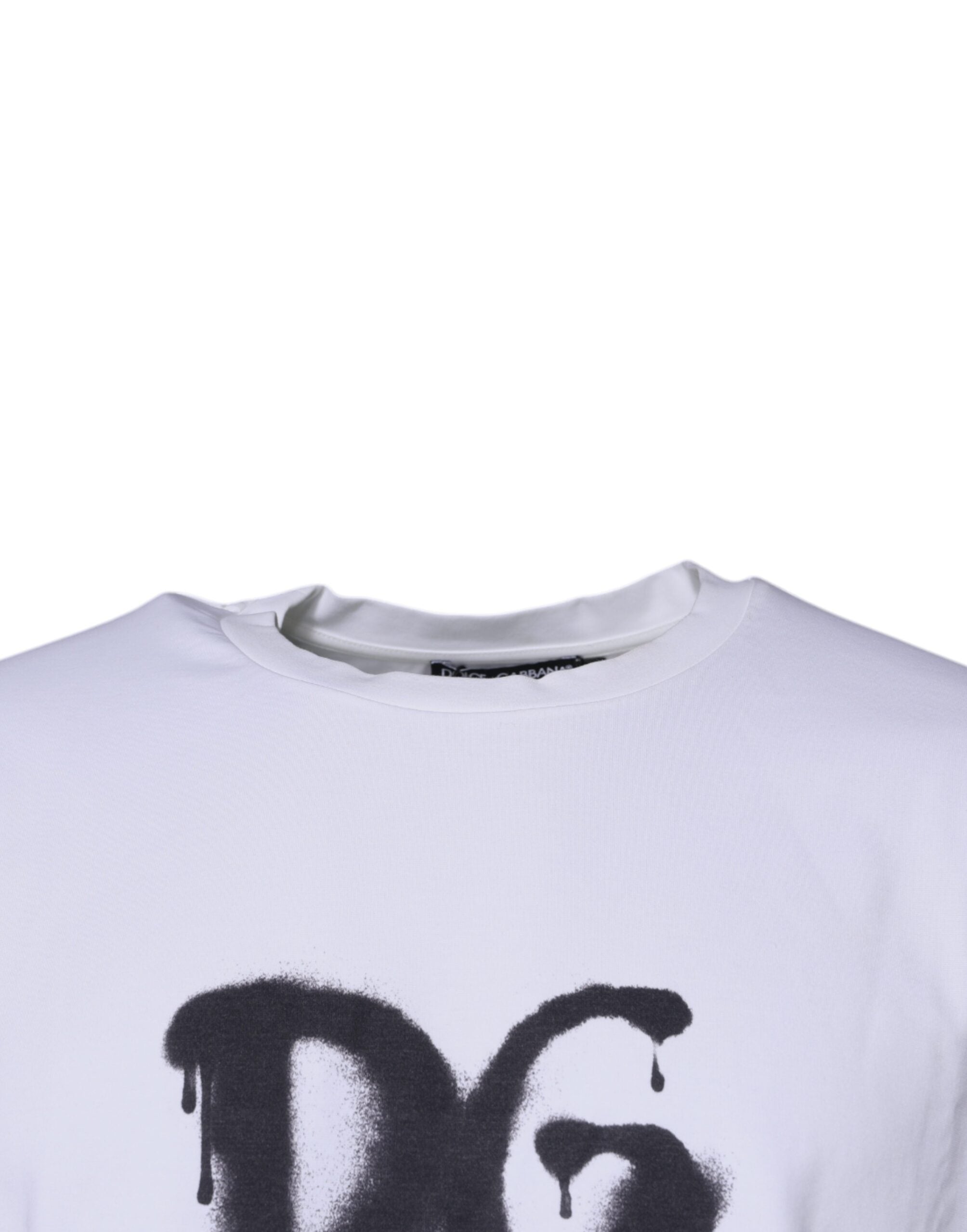 White DG Logo Cotton Crew Neck T-shirt - ventzia