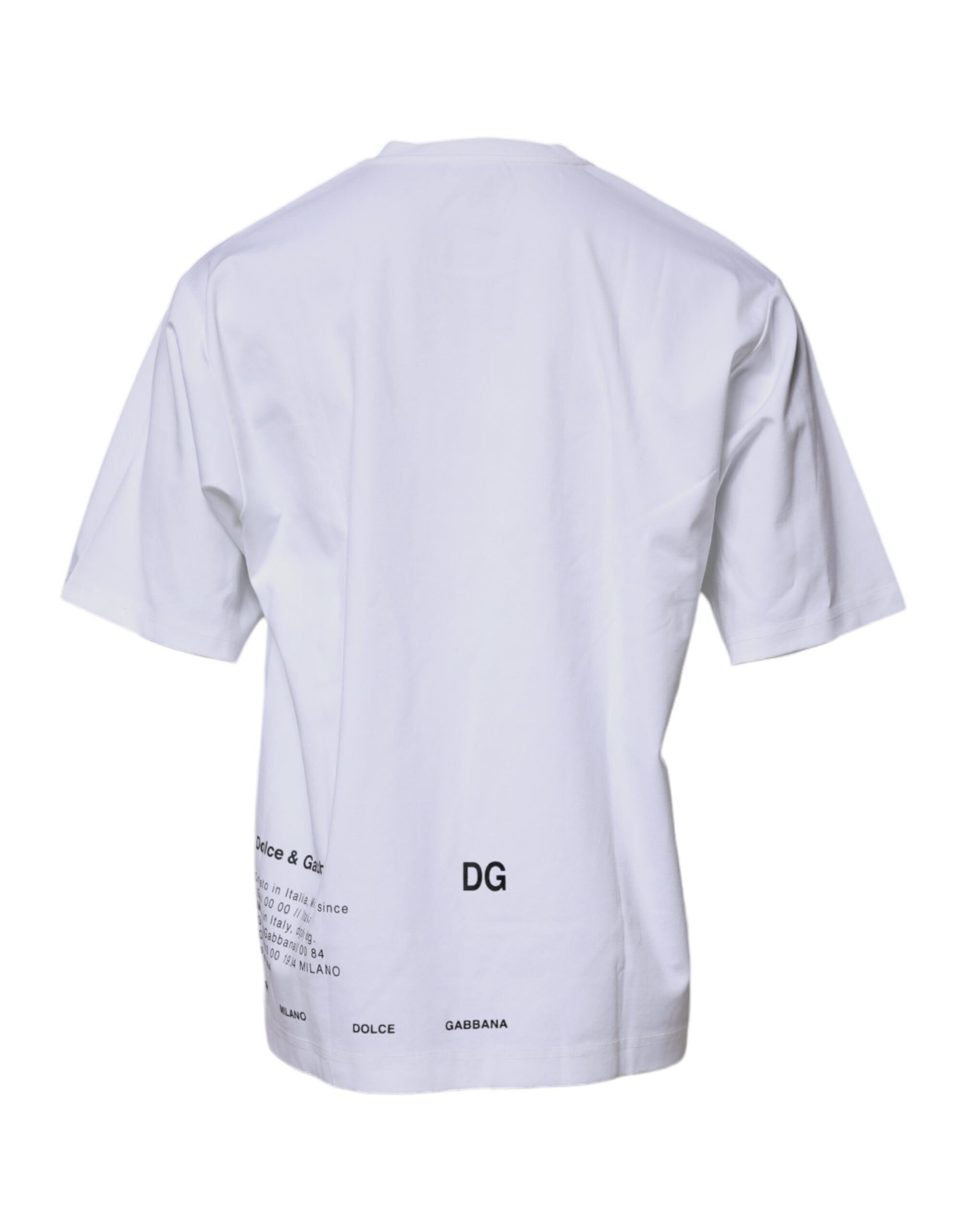 White DG Logo Cotton Crew Neck T-shirt - ventzia