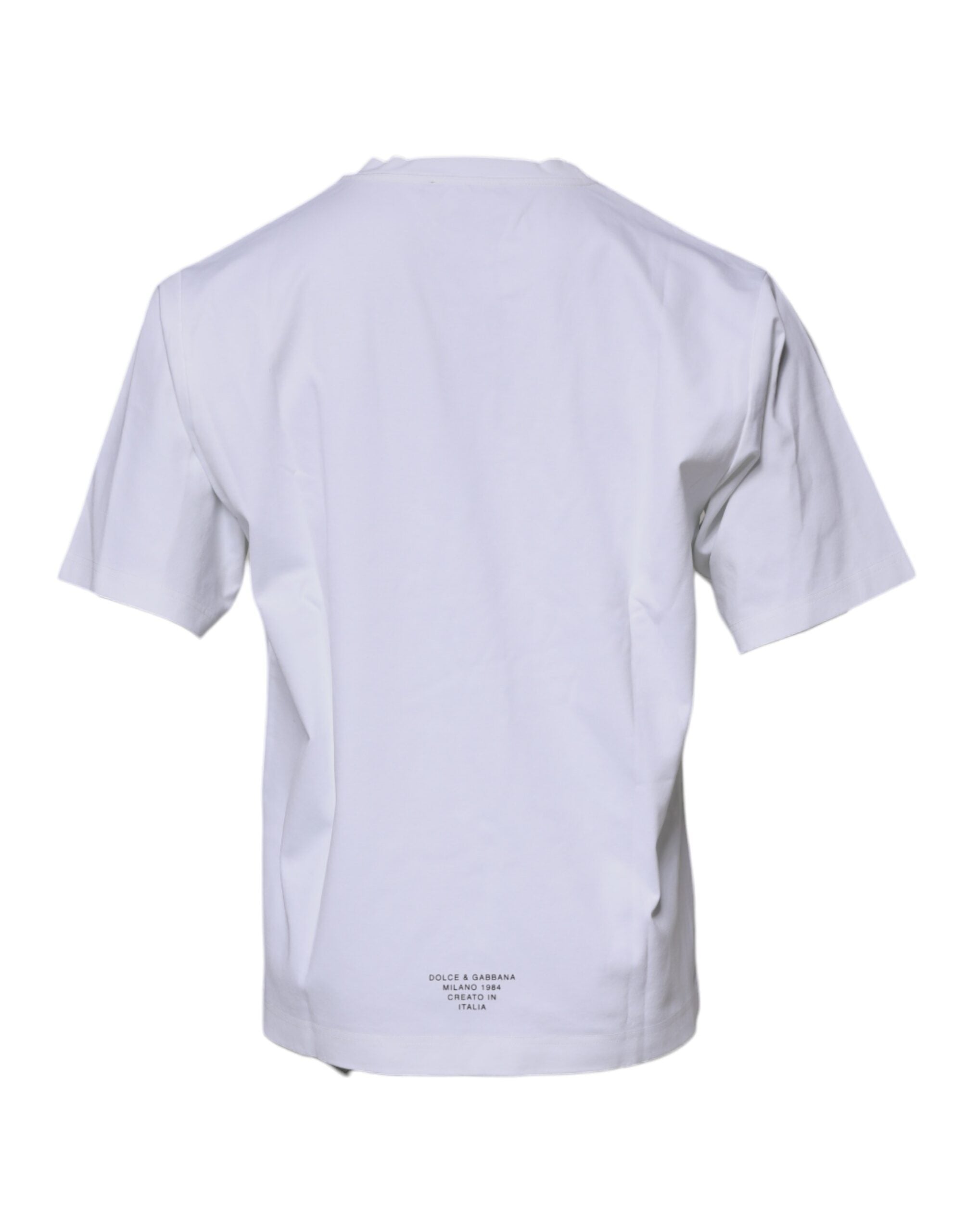 White DG Logo Cotton Crew Neck T-shirt - ventzia