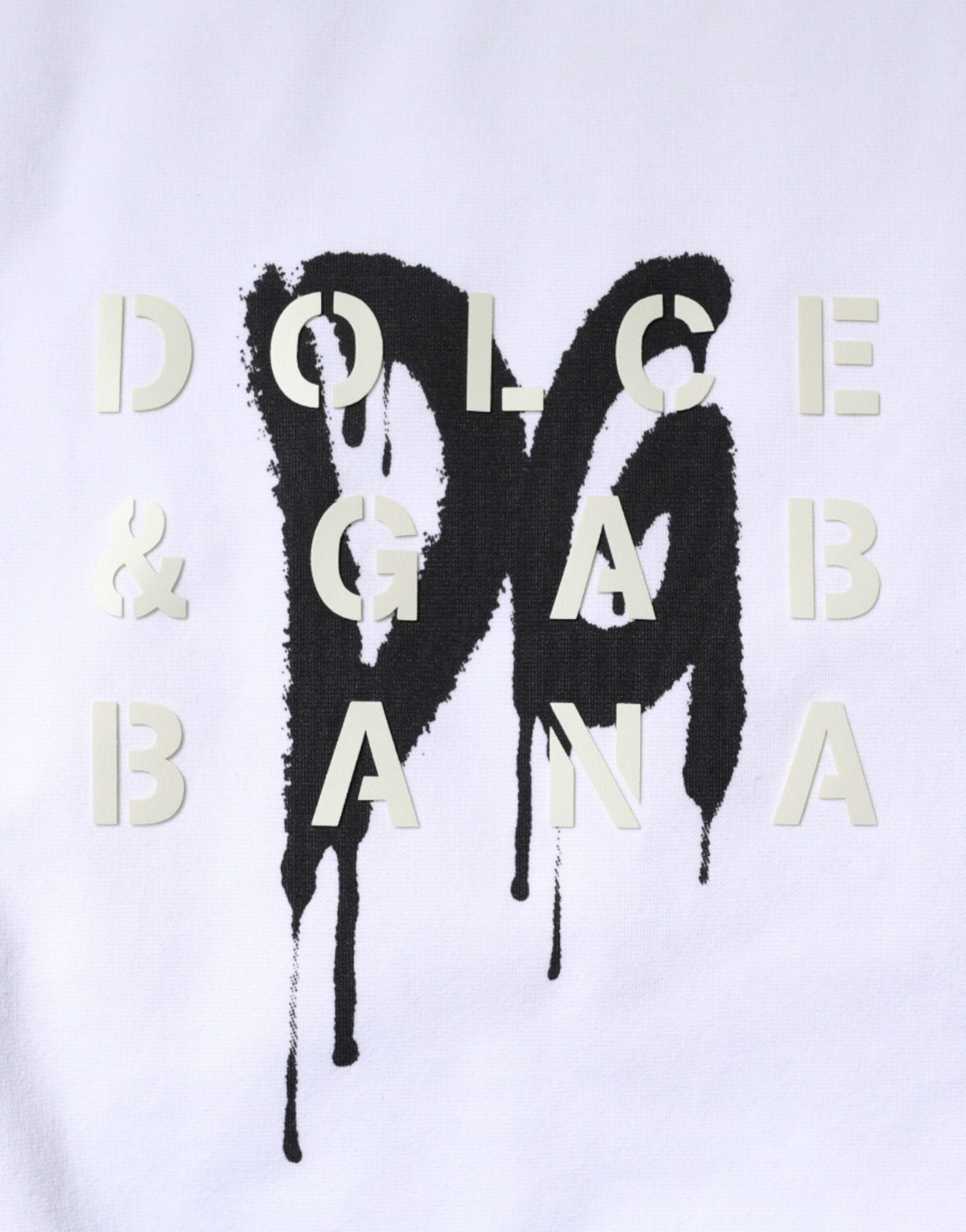 White DG Logo Cotton Crew Neck T-shirt - ventzia