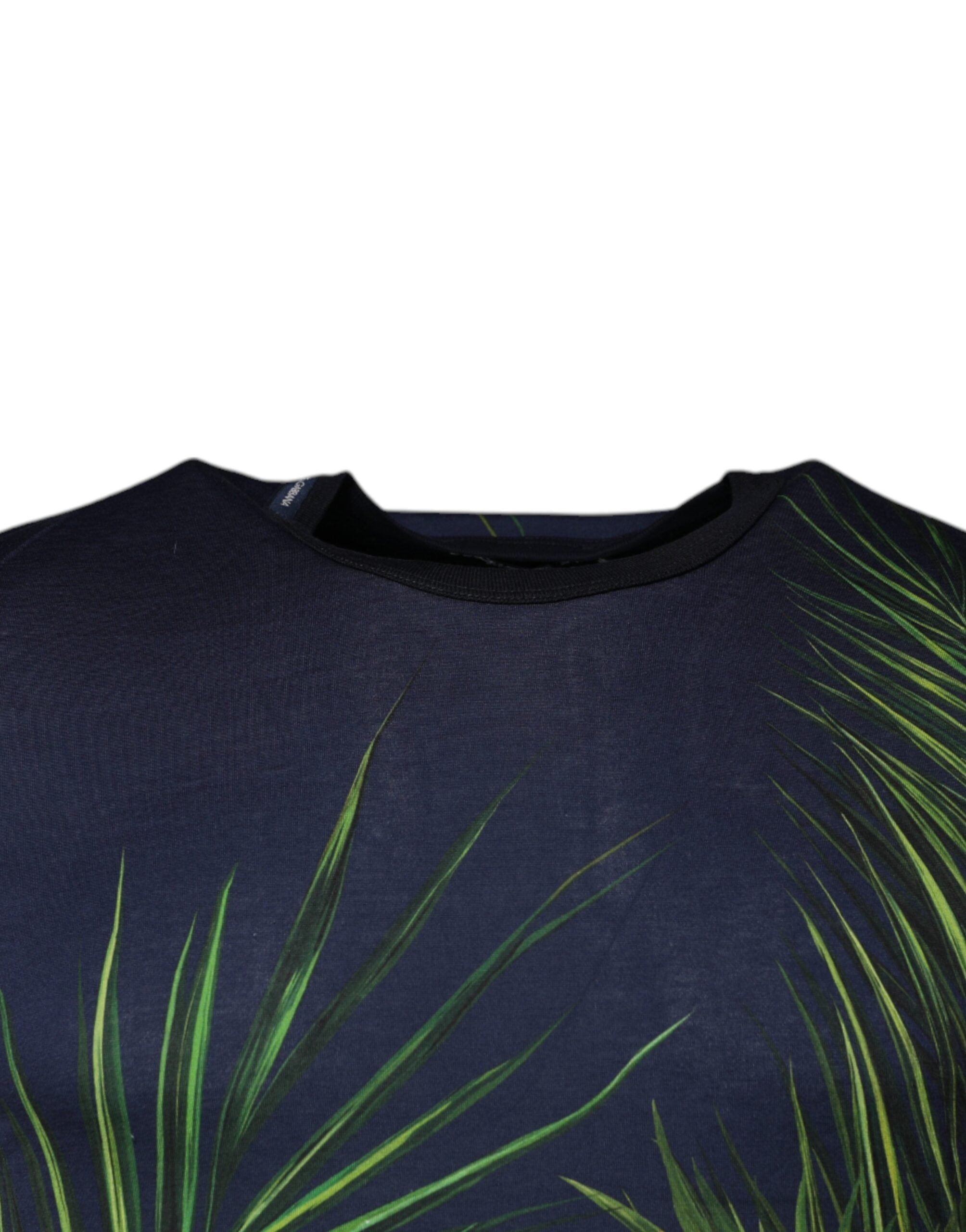 Blue Tree Print CrewNeck Short Sleeve T-shirt - ventzia