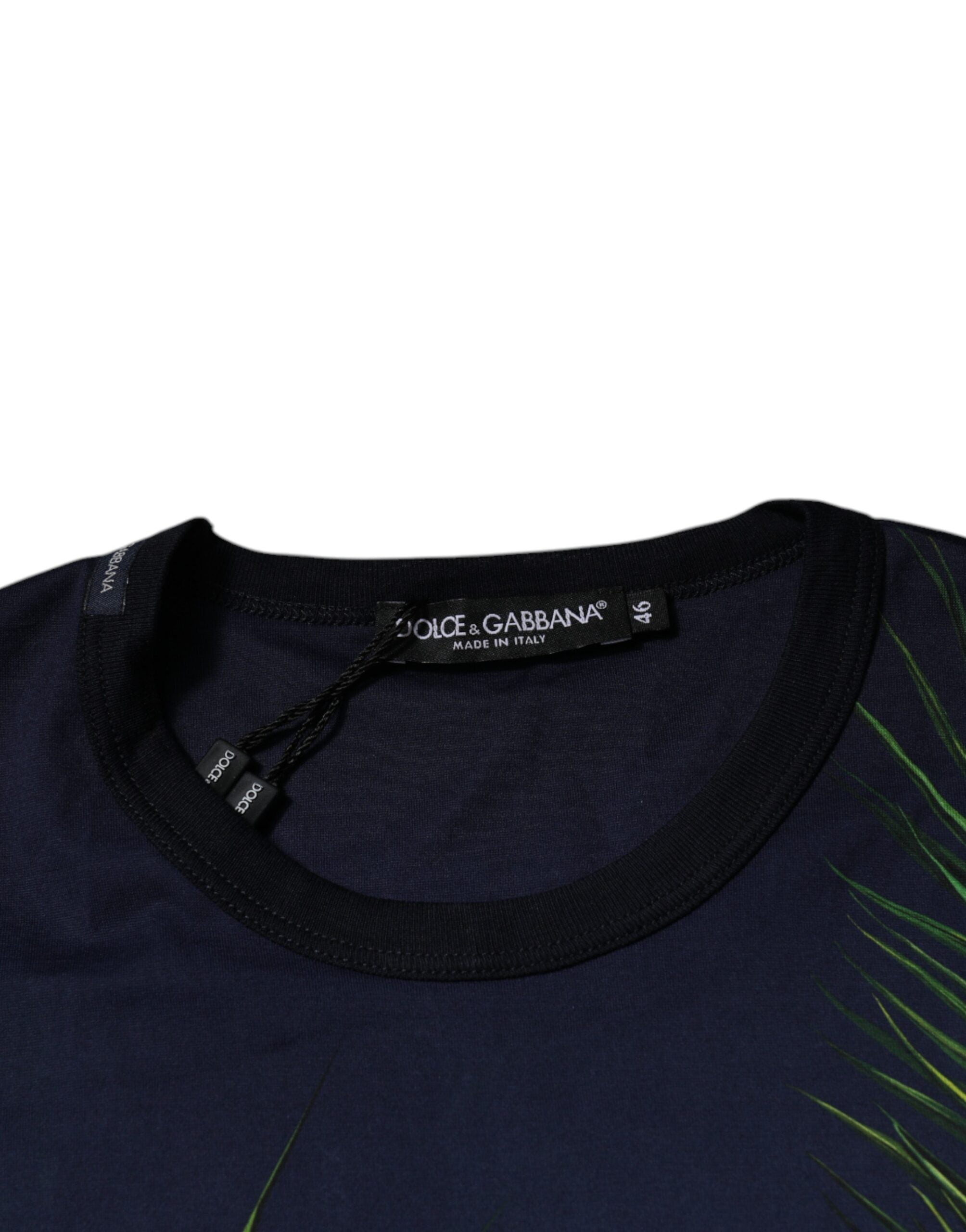Blue Tree Print CrewNeck Short Sleeve T-shirt - ventzia