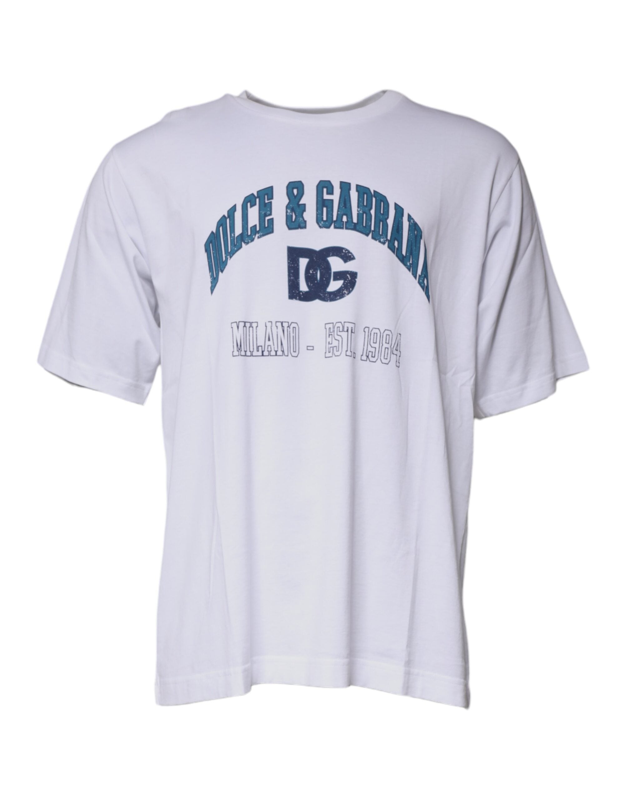 White DG Milano Cotton Crew Neck T-shirt - ventzia