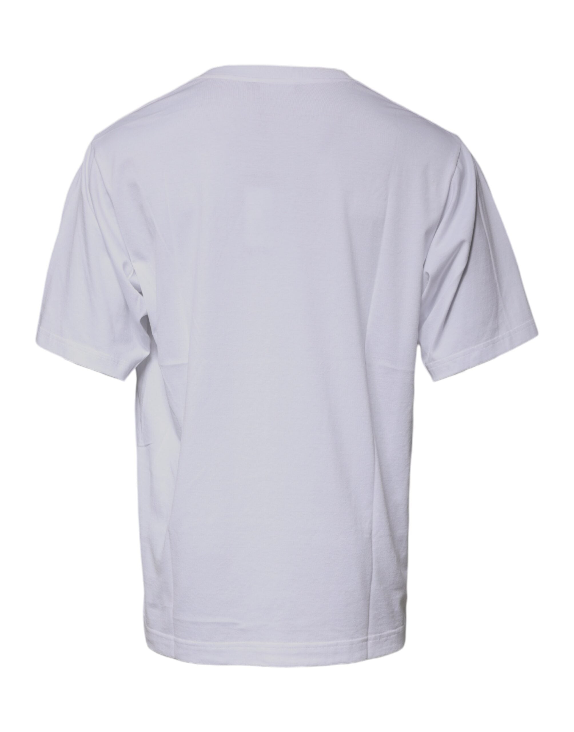 White DG Milano Cotton Crew Neck T-shirt - ventzia