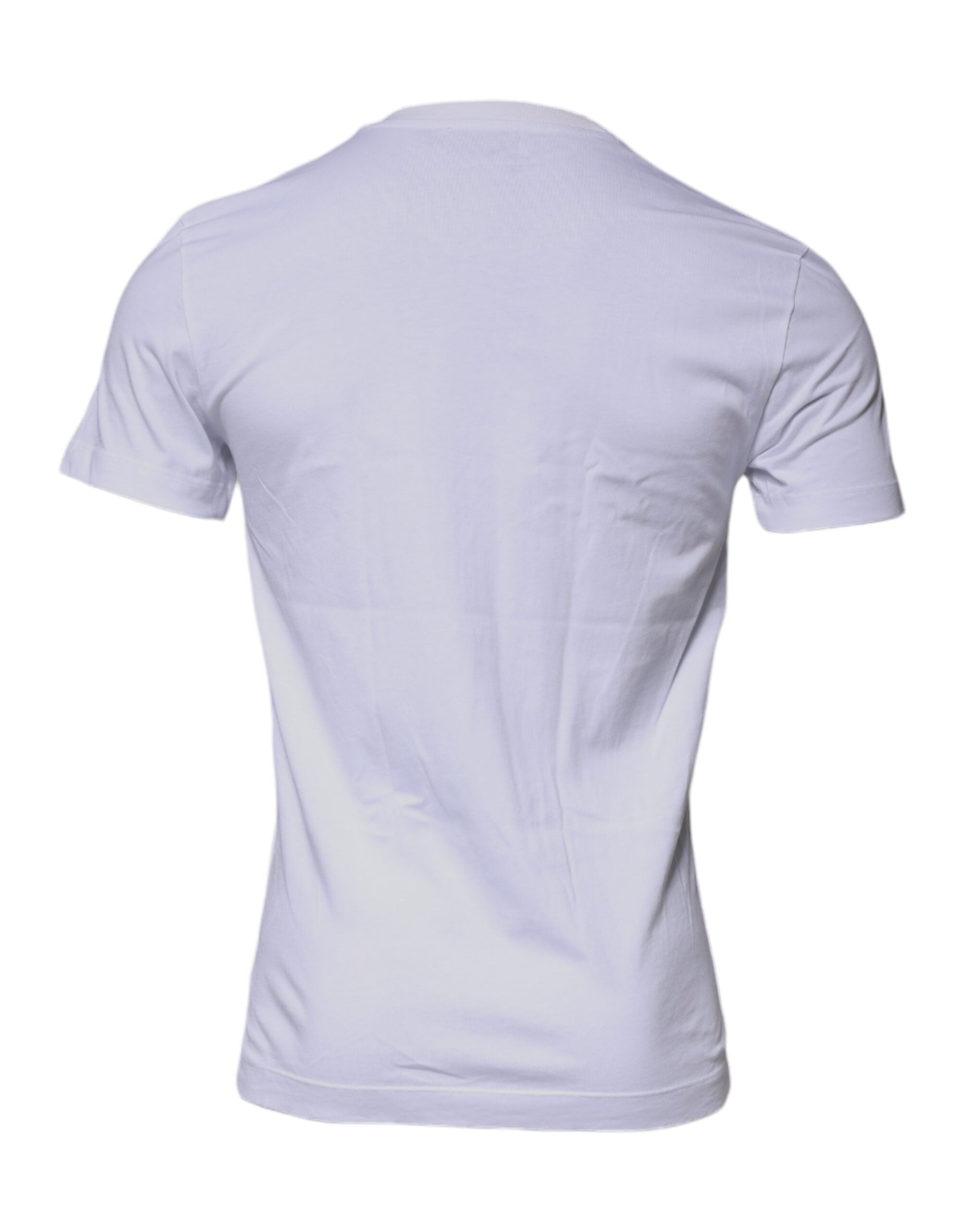 White DG Logo Cotton Crew Neck T-shirt - ventzia