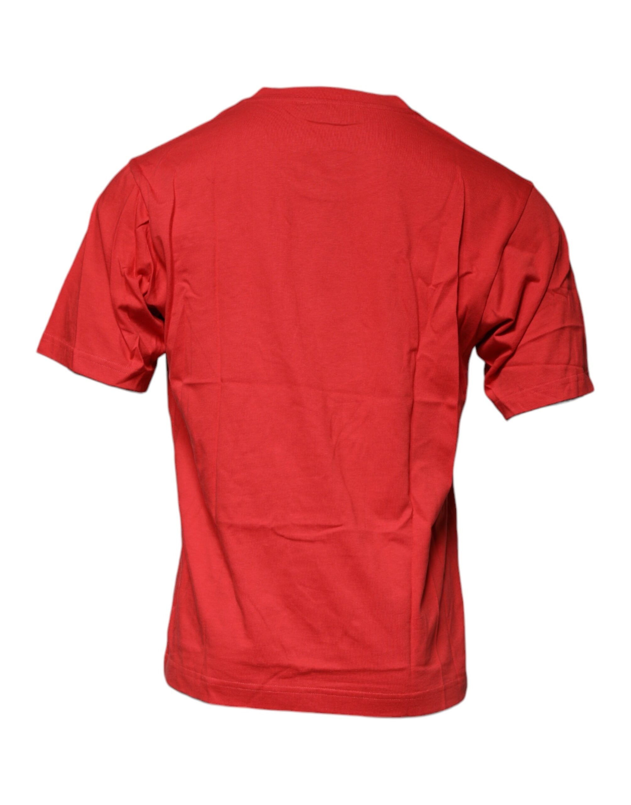 Red DG Logo Cotton Crew Neck T-shirt - ventzia