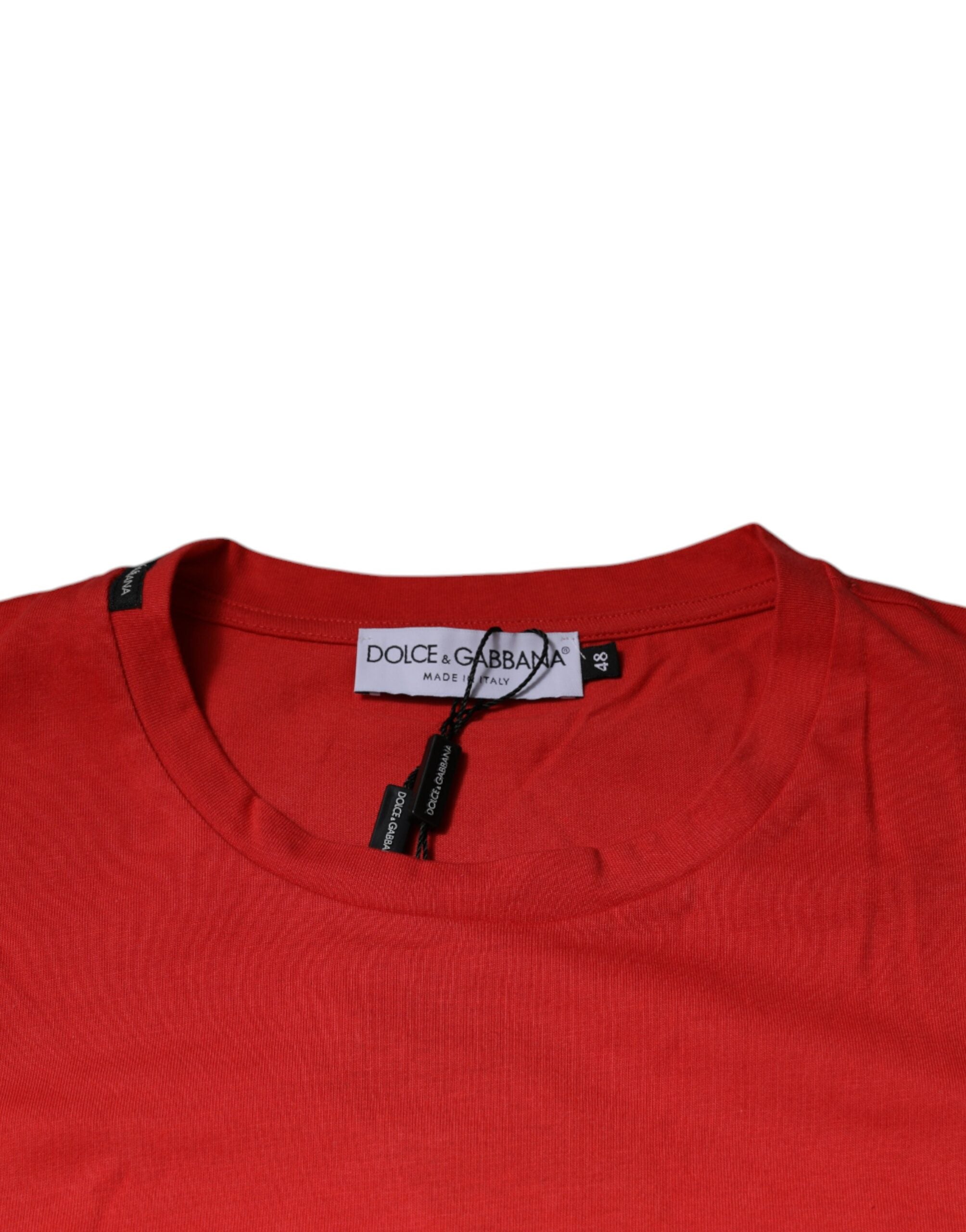Red DG Logo Cotton Crew Neck T-shirt - ventzia