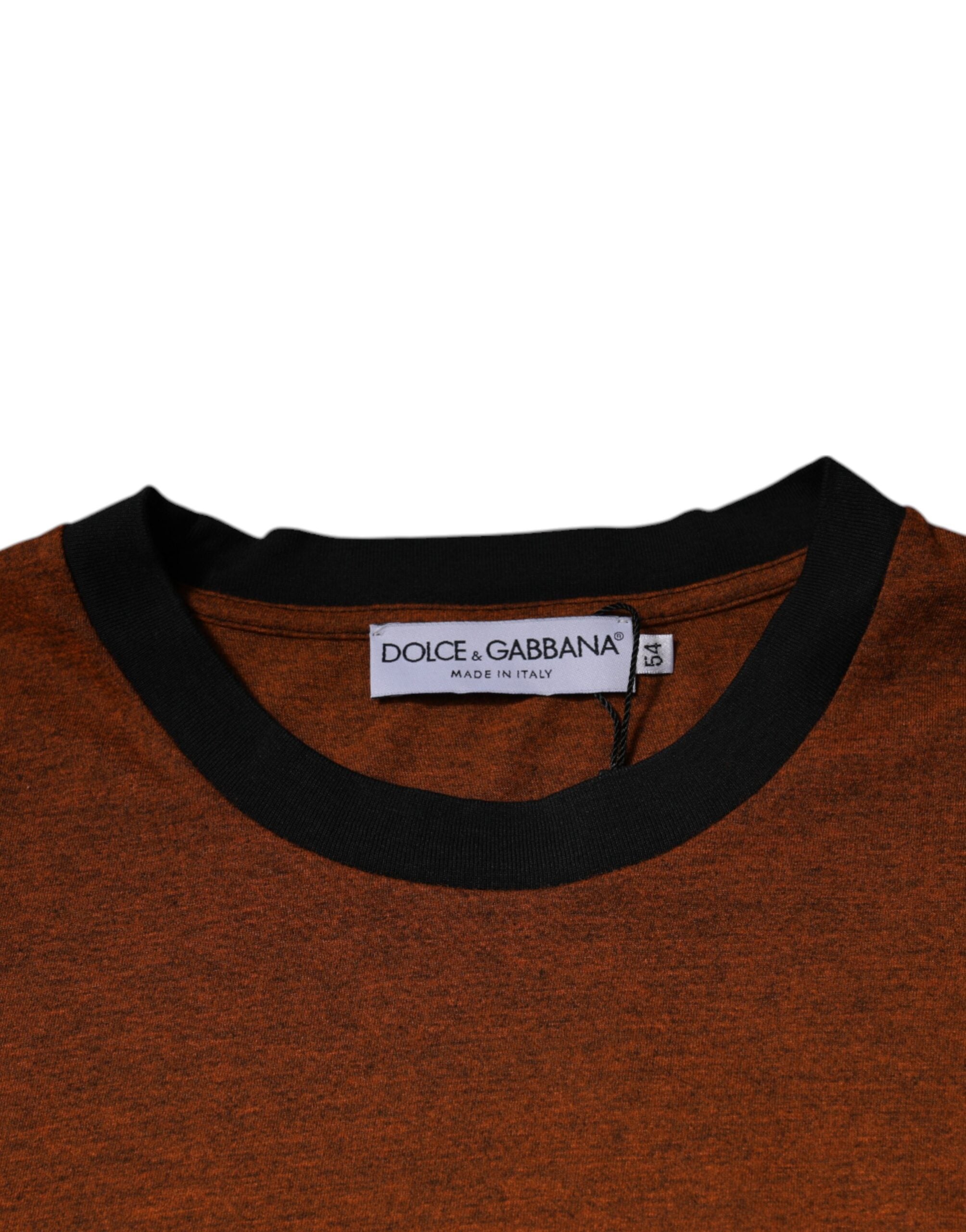 Brown DG Logo Cotton Crew Neck T-shirt - ventzia