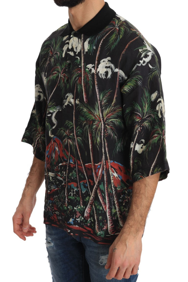Sicilian Volcano Motive Polo Tee - ventzia