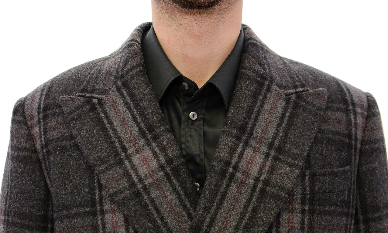 Sicilia Checkered Wool Blend Coat - ventzia