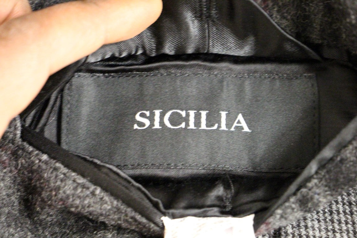 Sicilia Checkered Wool Blend Coat - ventzia
