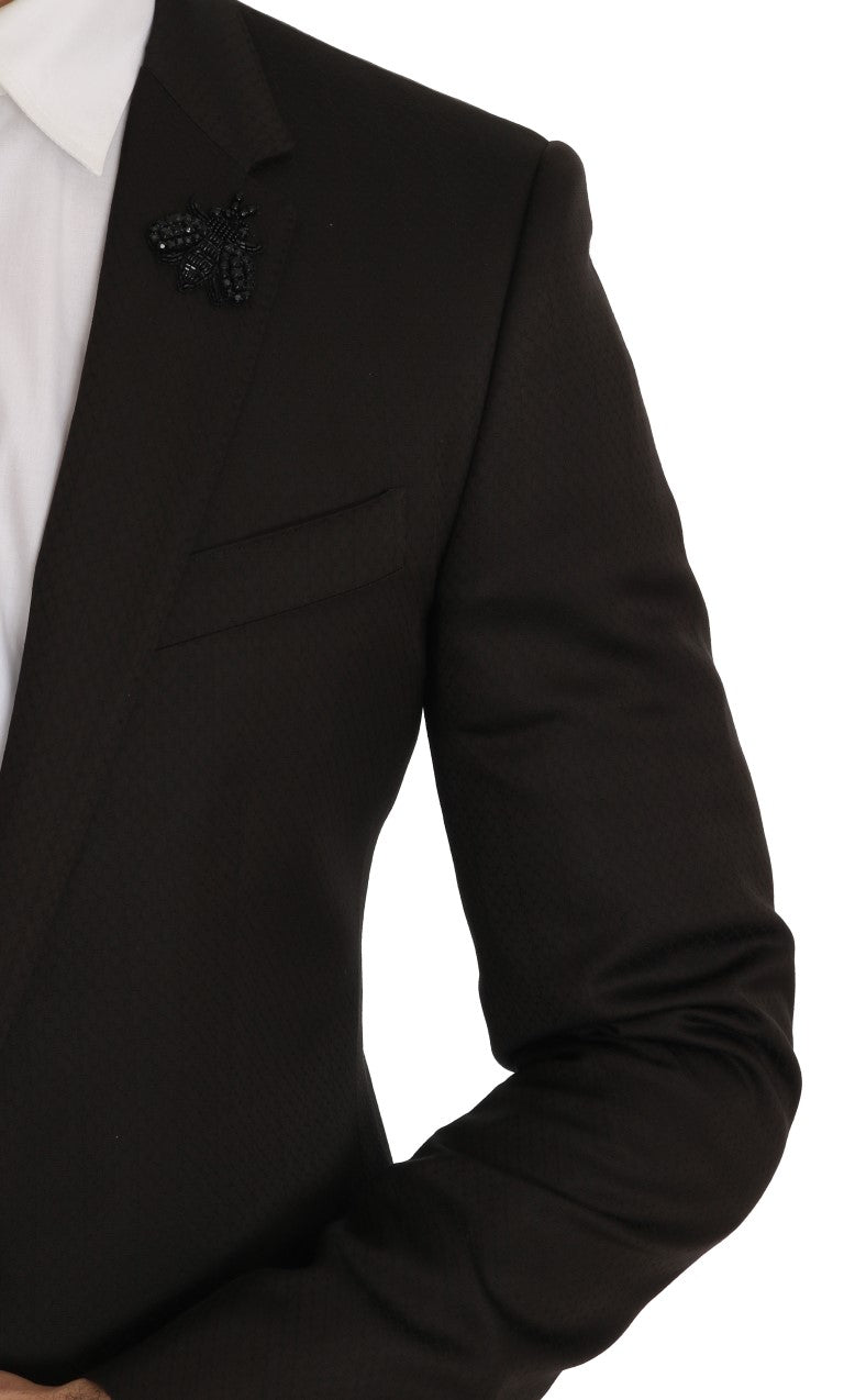 Elegant Brown Jacquard Martini Suit - ventzia
