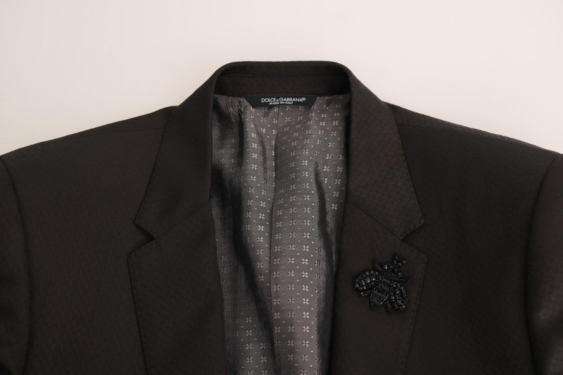 Elegant Brown Jacquard Martini Suit - ventzia