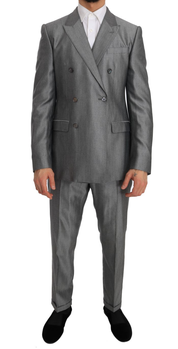 Elegant Black Double-Breasted Suit - ventzia