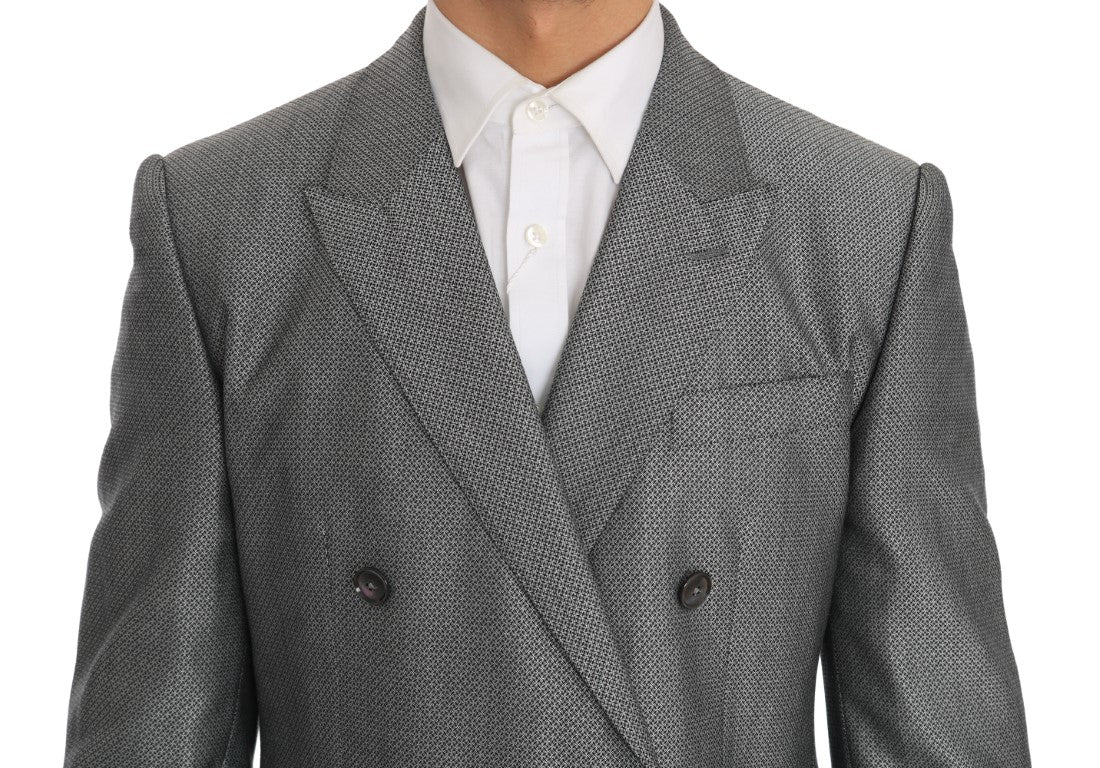 Elegant Black Double-Breasted Suit - ventzia