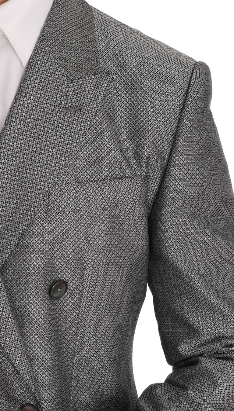 Elegant Black Double-Breasted Suit - ventzia