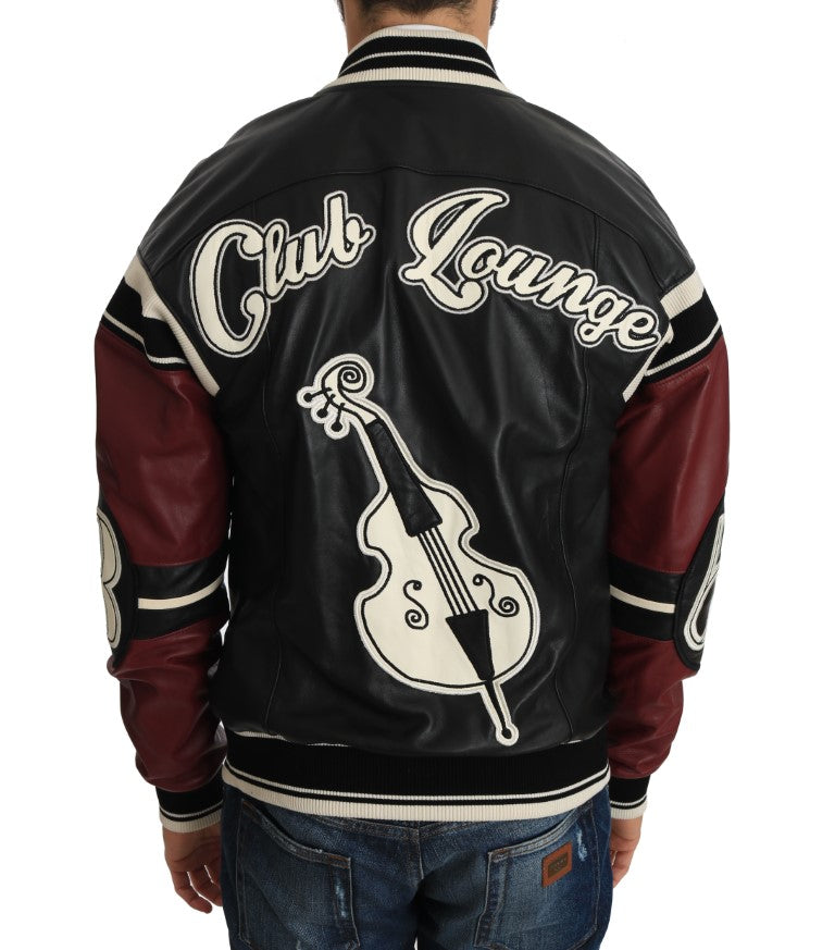 Exquisite Sheepskin Leather Bomber Jacket - ventzia