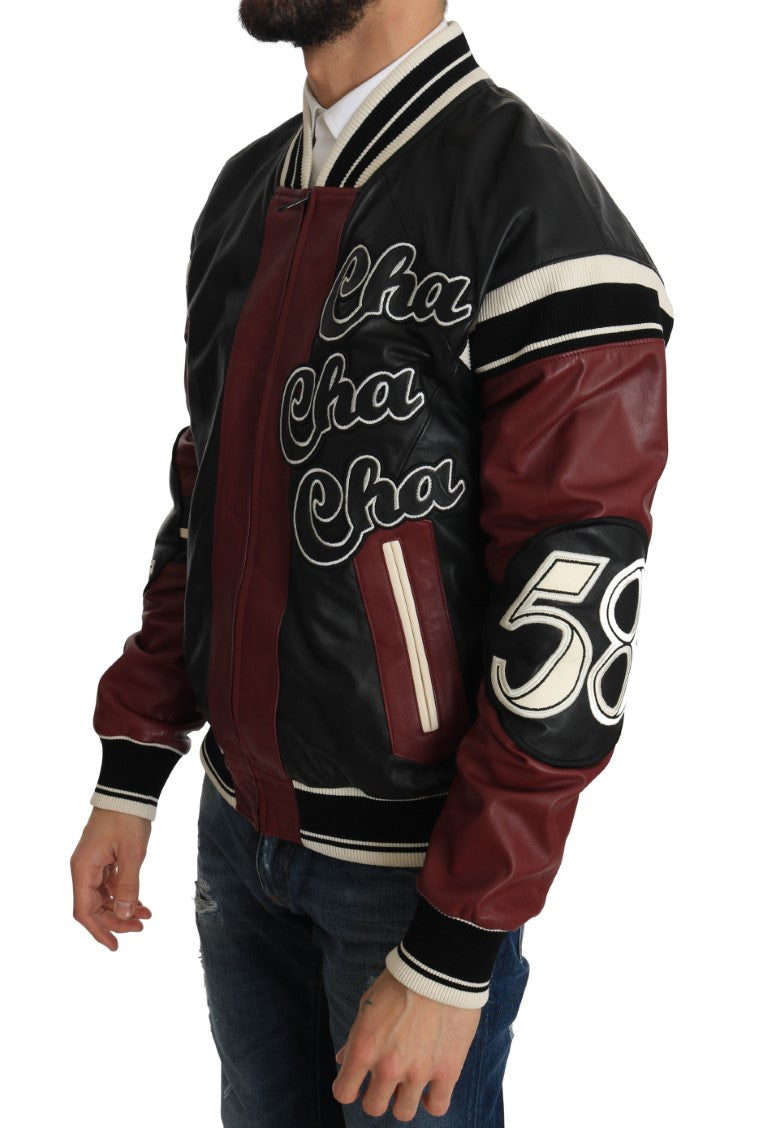 Exquisite Sheepskin Leather Bomber Jacket - ventzia