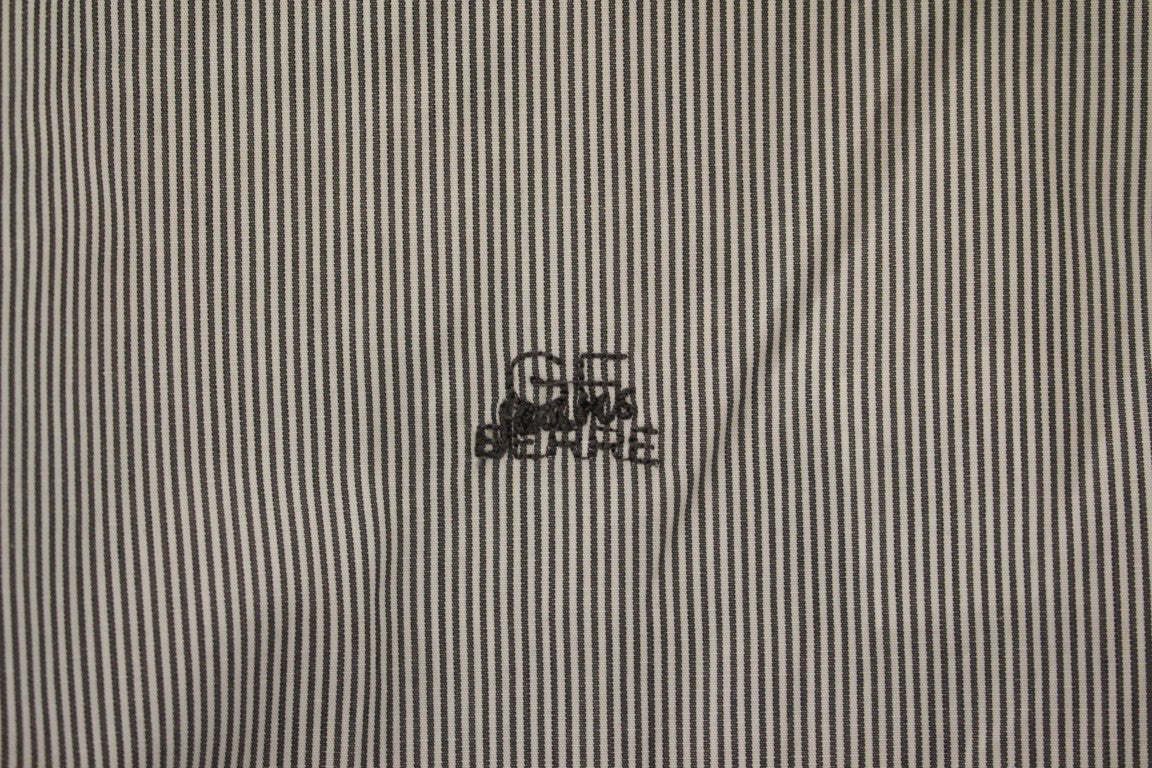 Chic Gray Striped Cotton Casual Shirt - ventzia