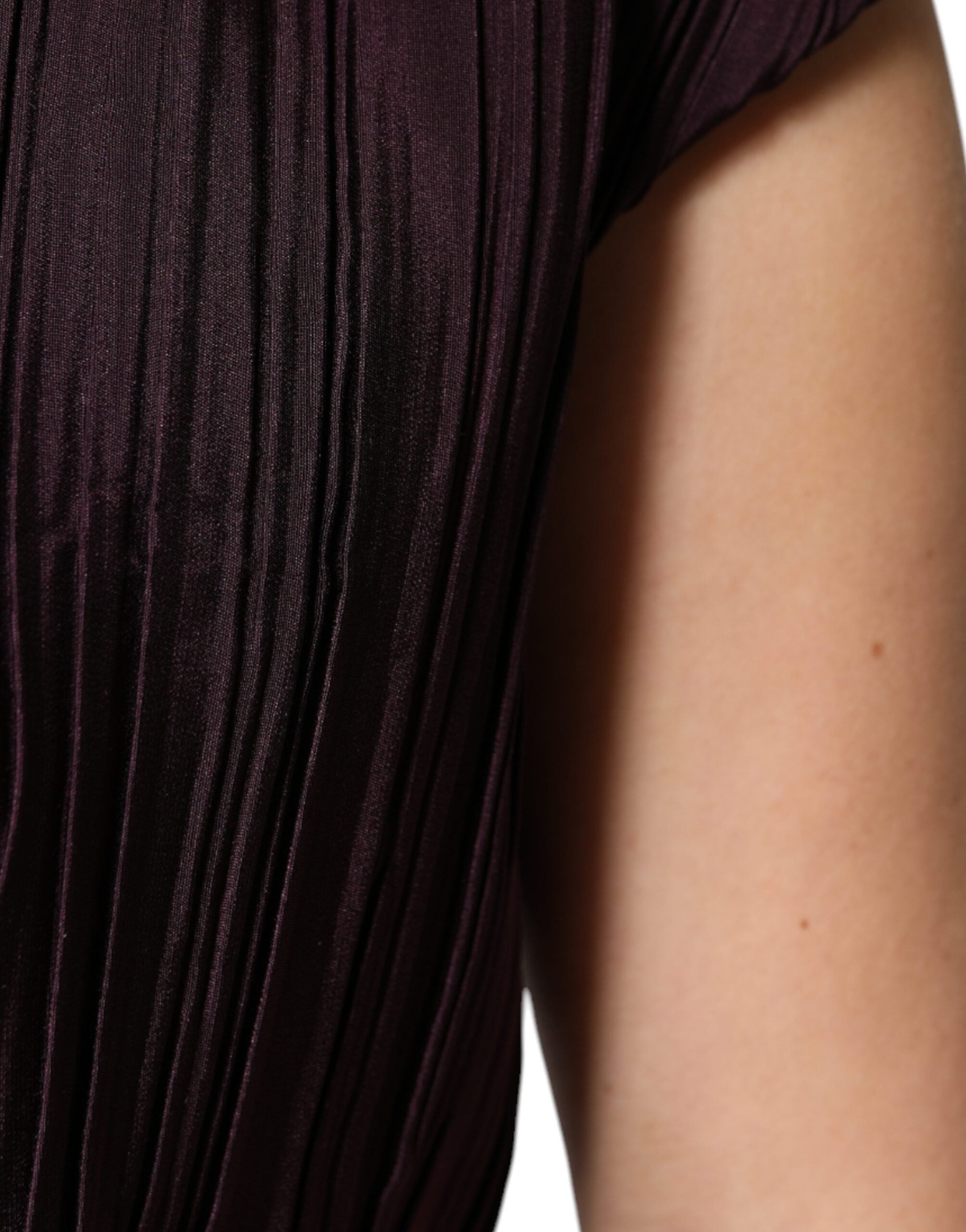 Brown Silk Short Sleeves Sheath Maxi Dress - ventzia