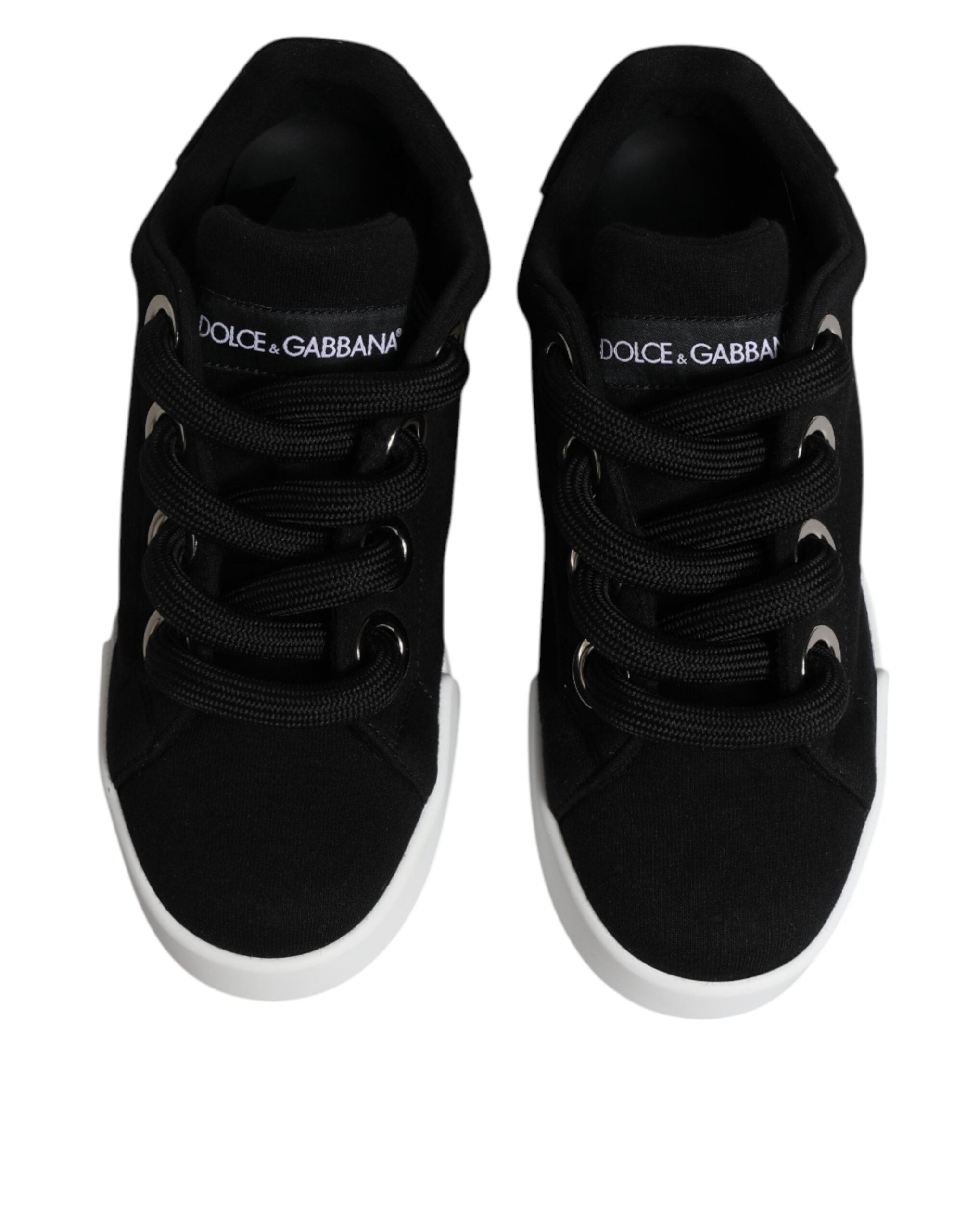 Black Portofino Low Top Sneakers Shoes - ventzia