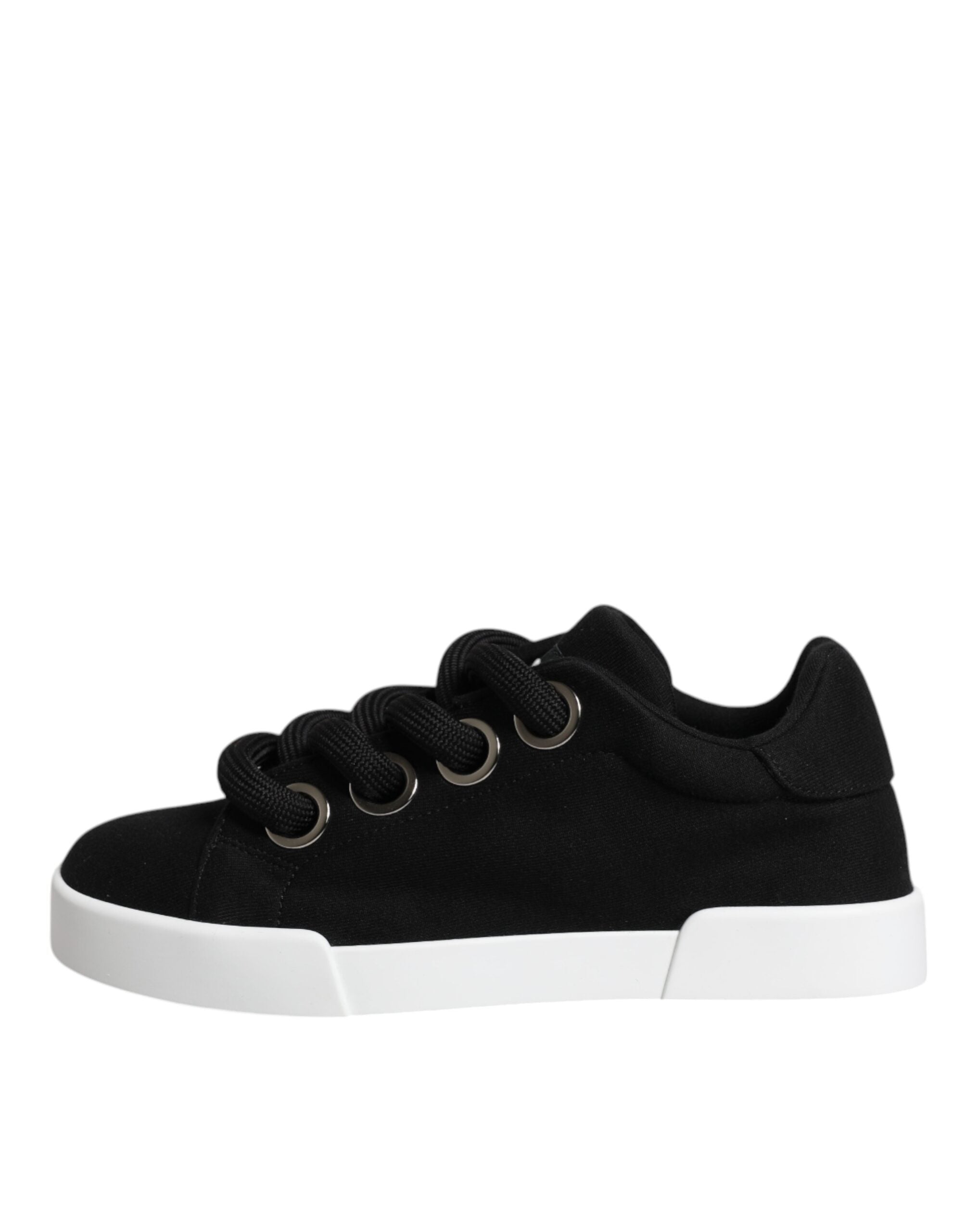 Black Portofino Low Top Sneakers Shoes - ventzia