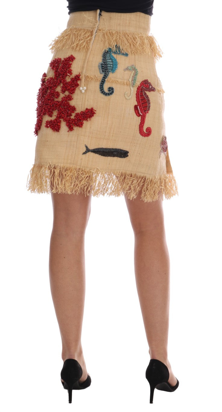 High-Waist Crystal-Embellished Skirt - ventzia