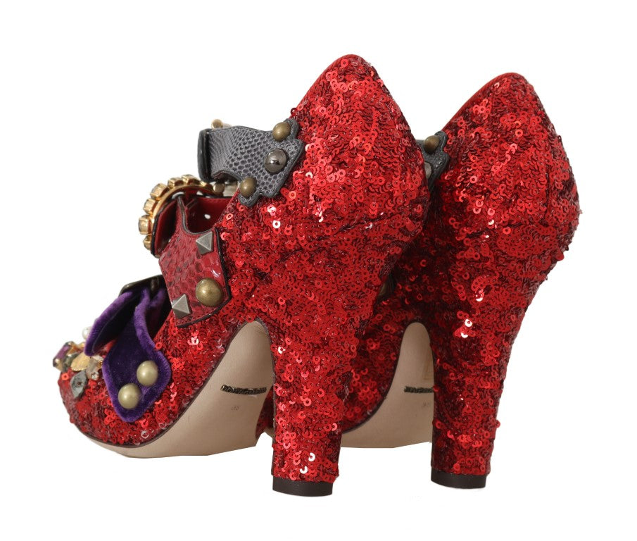 Red Bellucci Alta Moda Embellished Pumps - ventzia