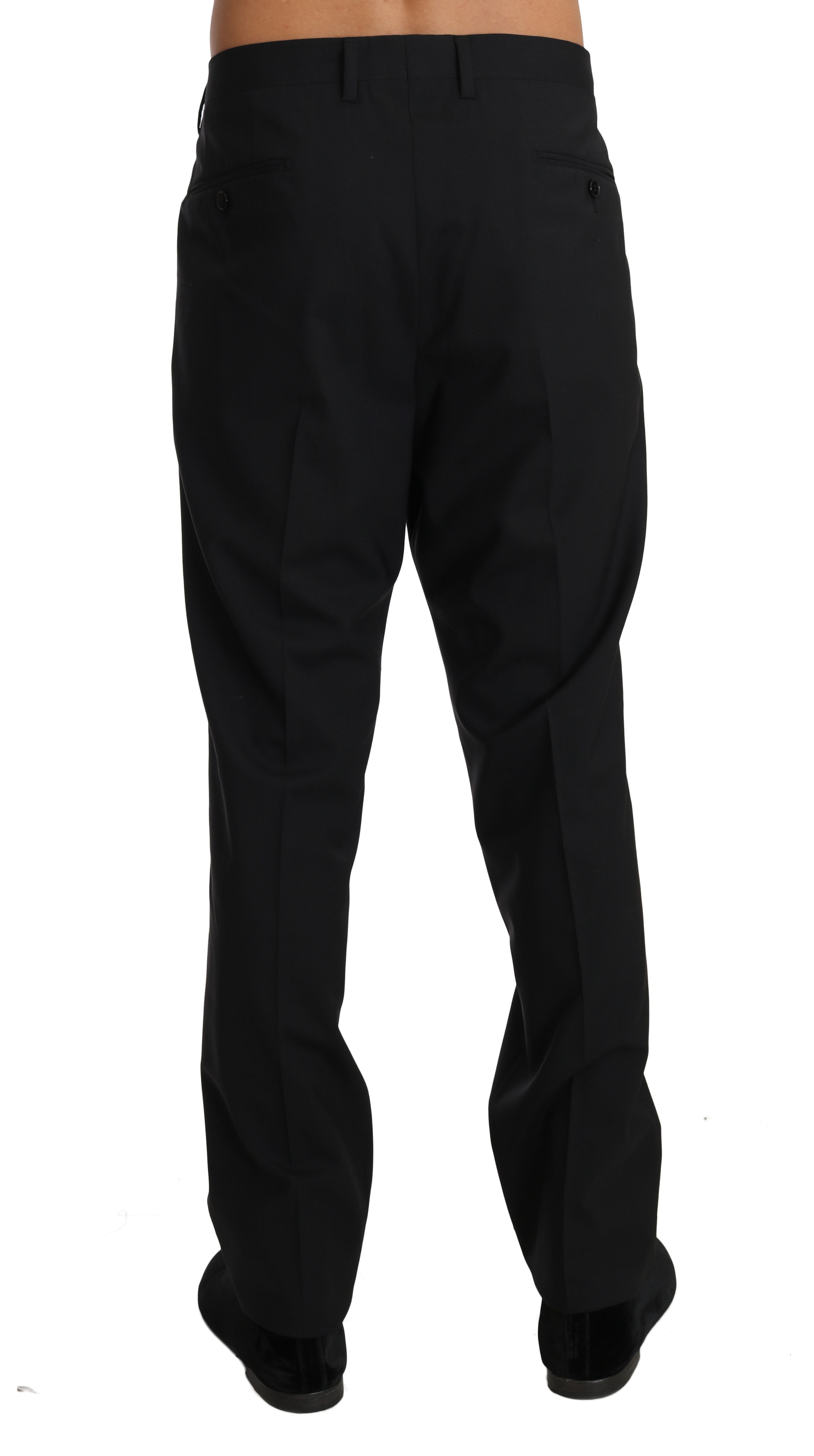 Elegant Black Wool Dress Pants - ventzia