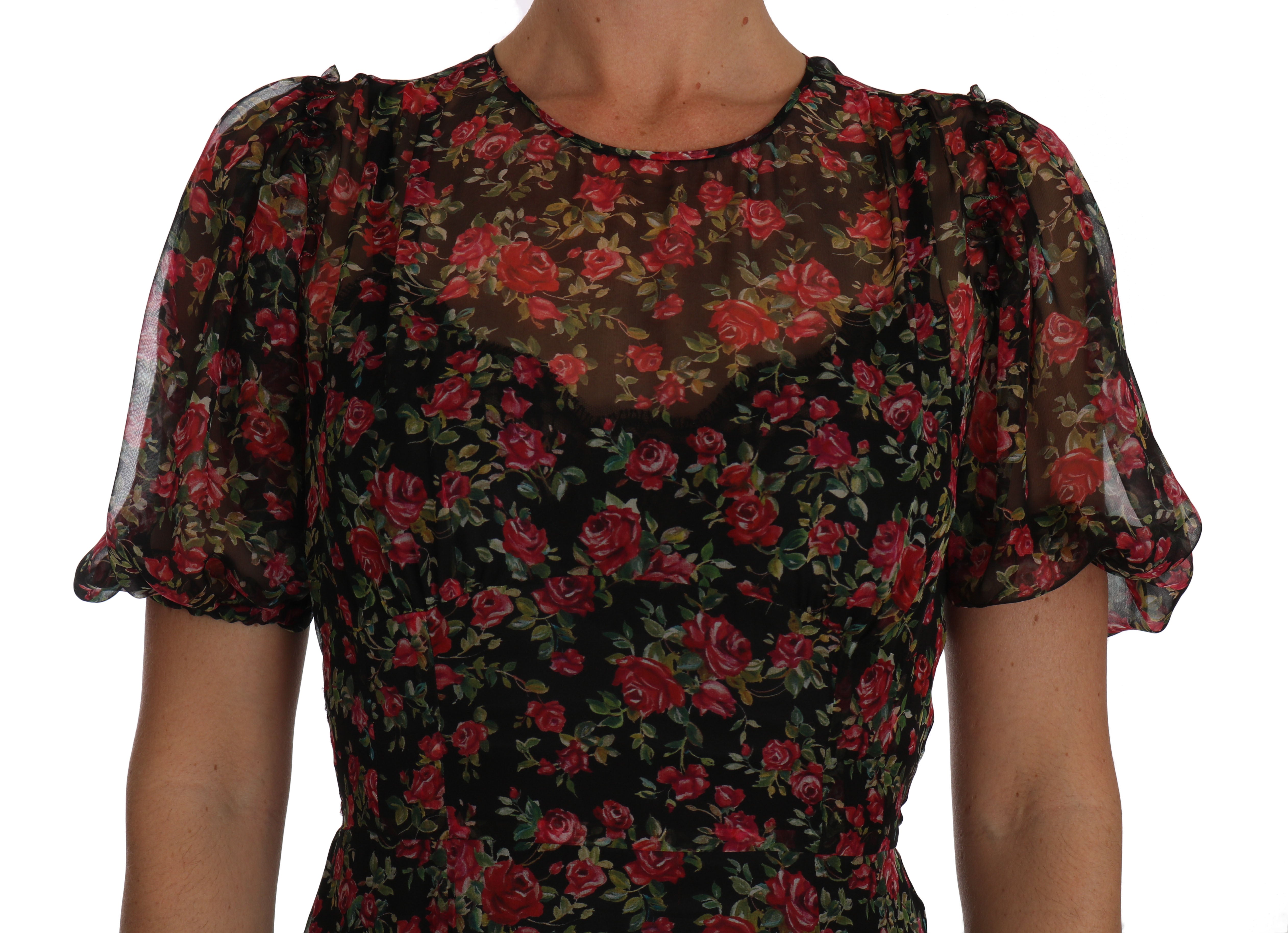 Elegant Floral A-Line Silk Dress - ventzia