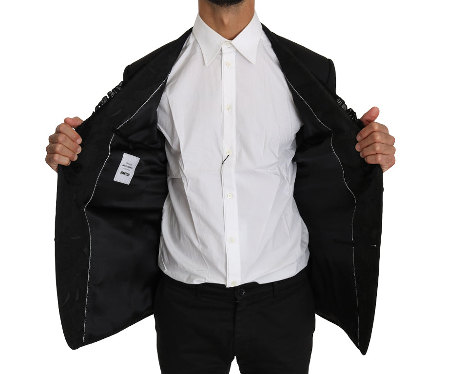 Elegant Black Slim Fit Martini Blazer Jacket - ventzia