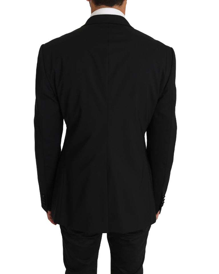 Elegant Black Slim Fit Martini Blazer Jacket - ventzia