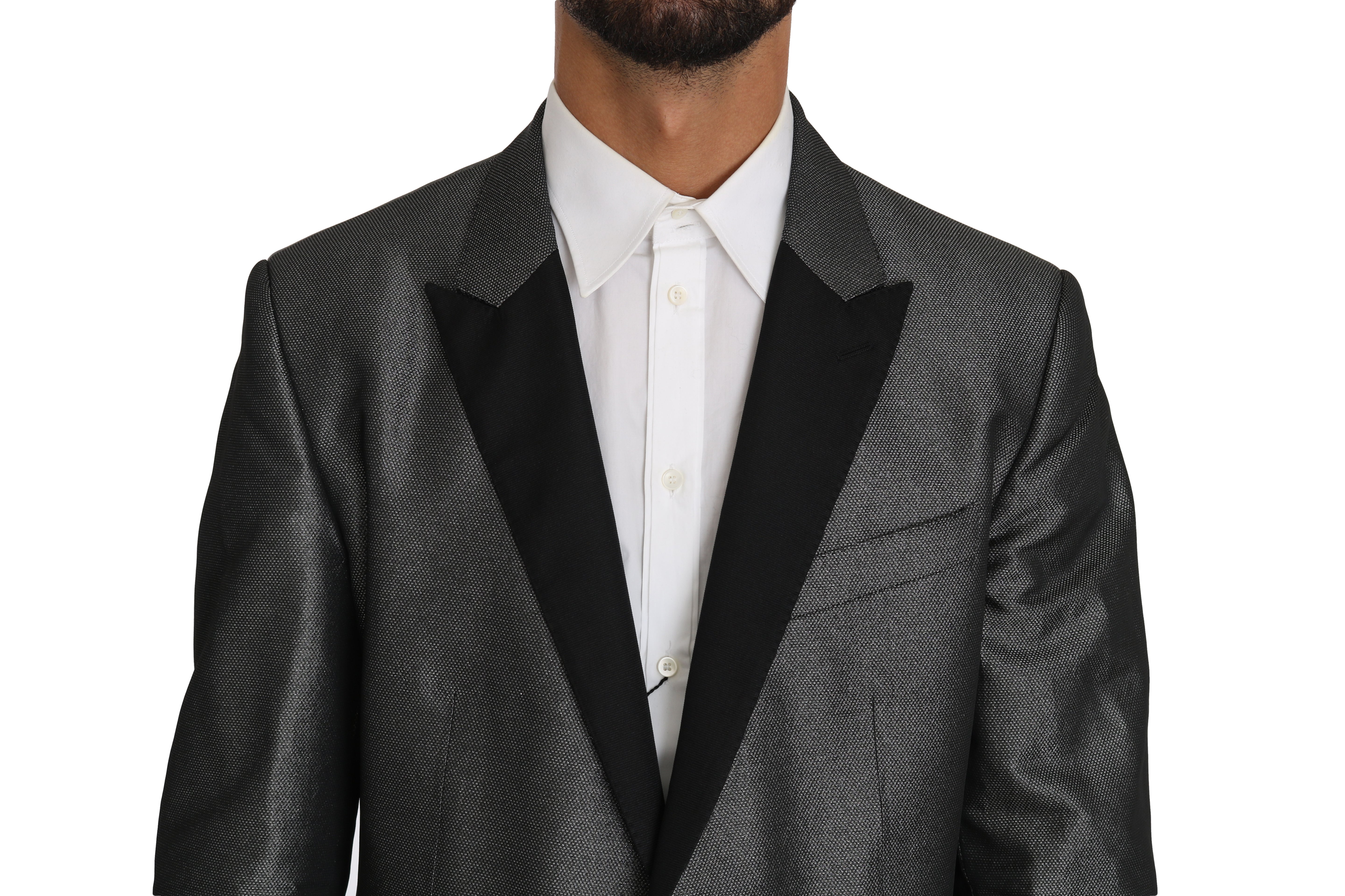 Elegant Gray Patterned Martini Suit - ventzia