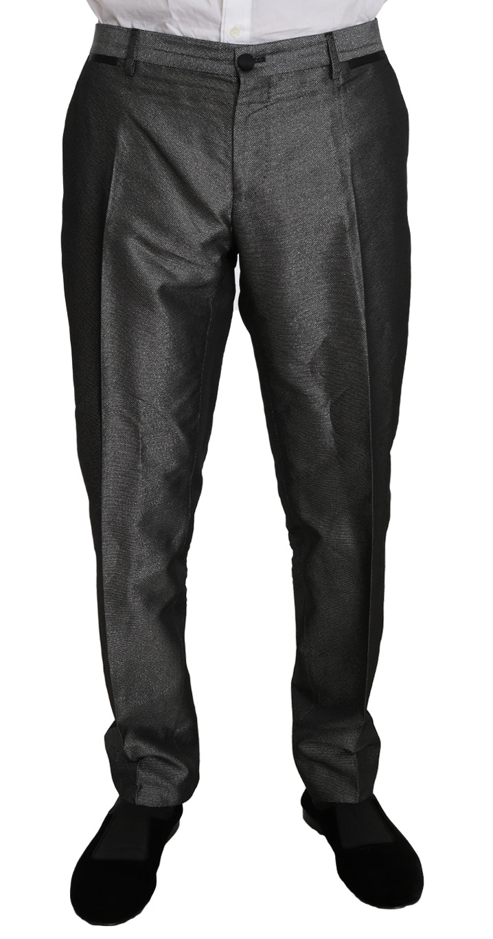 Elegant Gray Patterned Martini Suit - ventzia
