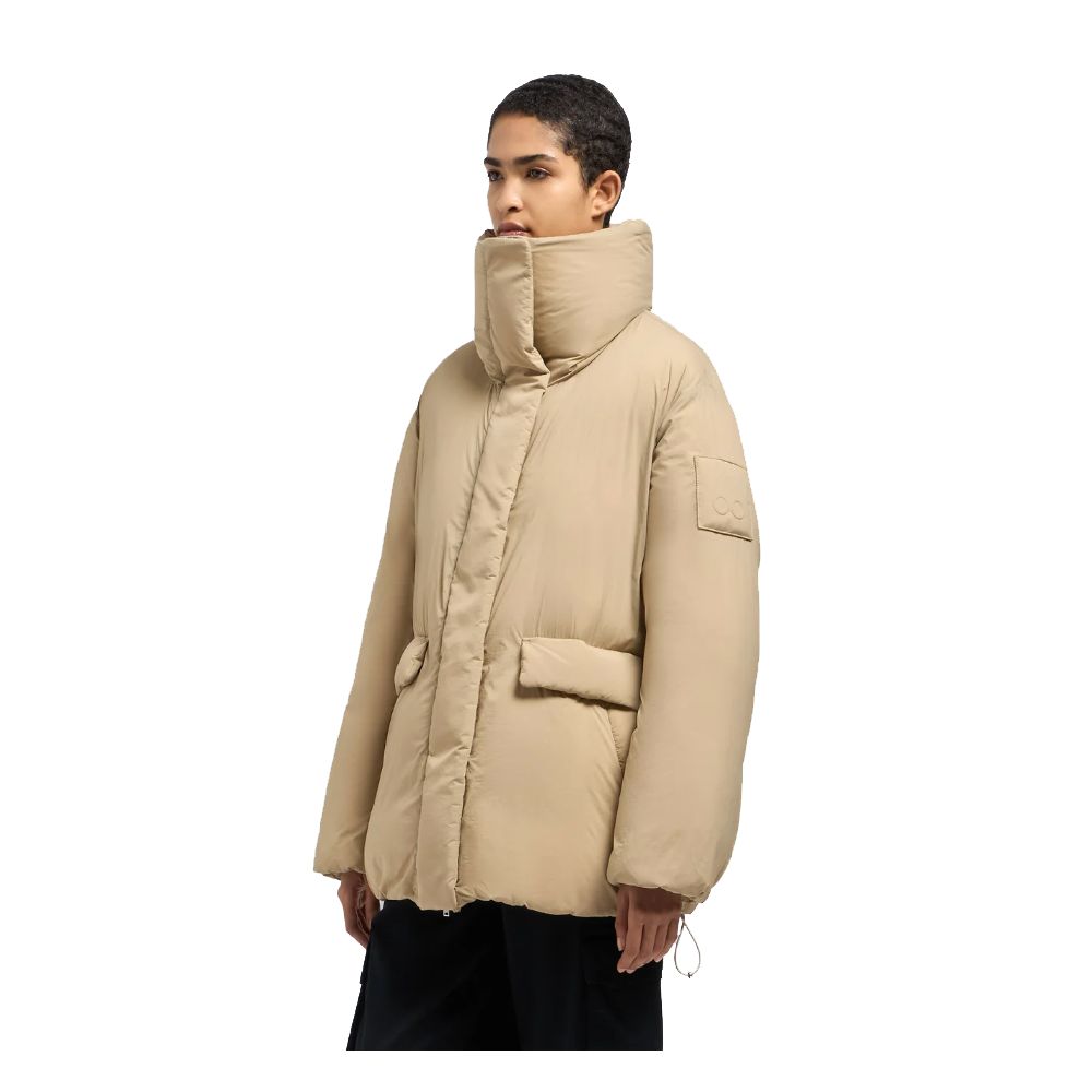 Beige Nylon Jackets & Coat - ventzia
