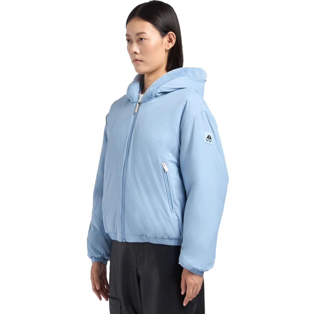 Light Blue Nylon Women Jacket - ventzia