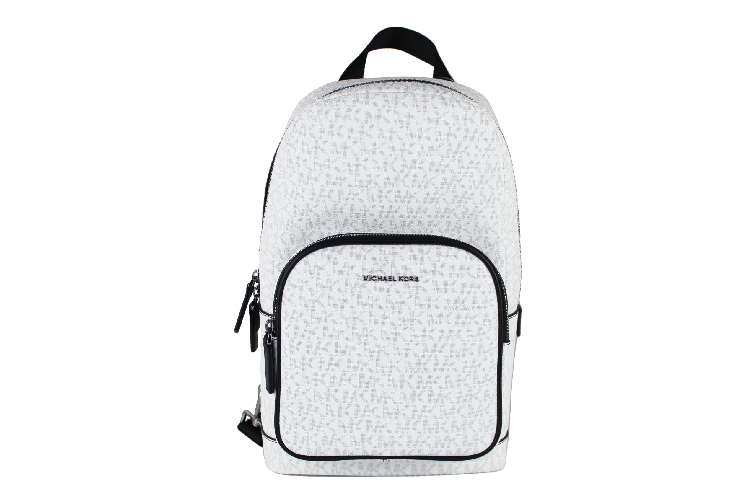 Cooper Medium White Signature PVC Sling Backpack - ventzia
