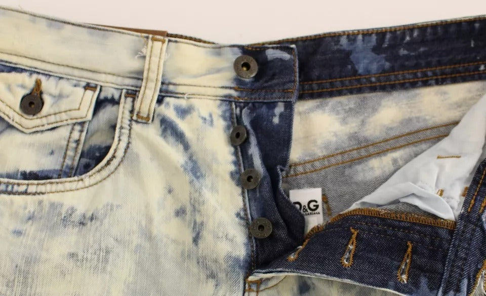 Blue D&G Cotton Washed Jeans Denim Shorts - ventzia
