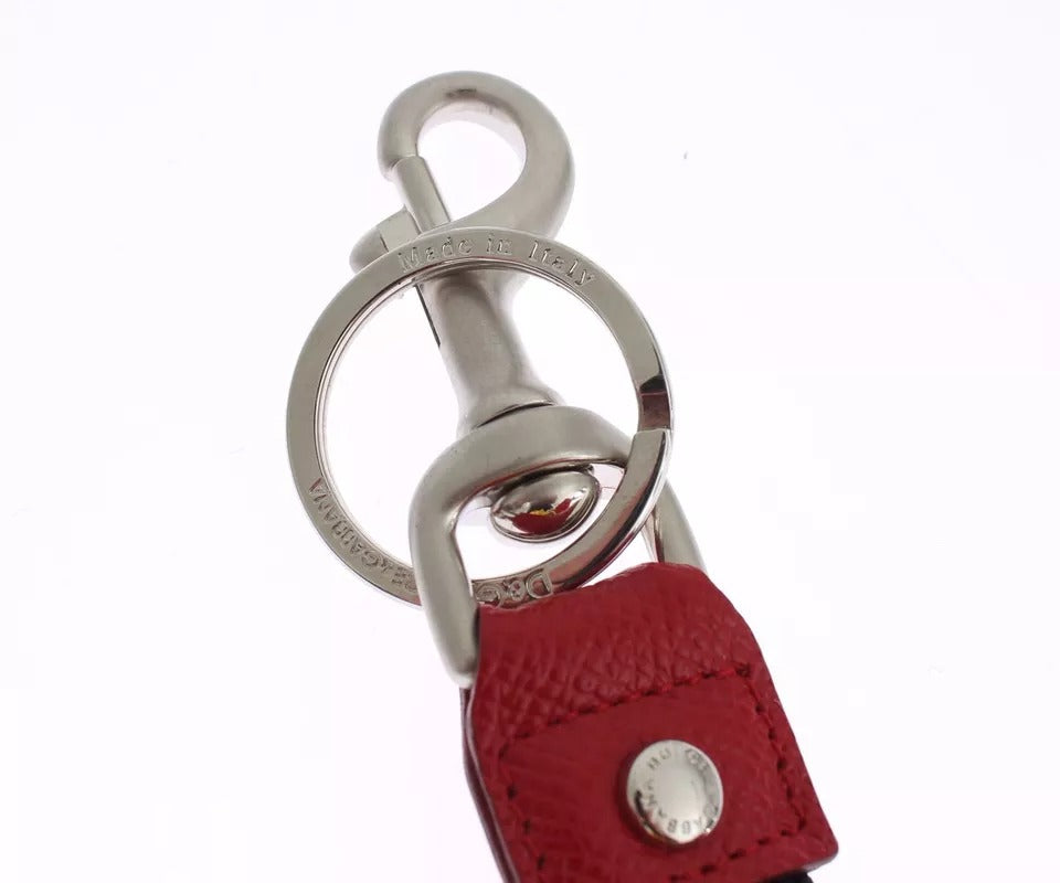 Silver Brown Raffia Leather Clasp Finder Chain Keyring - ventzia