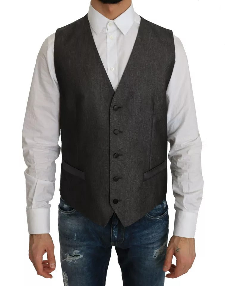 Gray MARTINI 2 Piece Vest Coat Blazer - ventzia