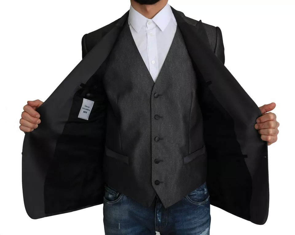 Gray MARTINI 2 Piece Vest Coat Blazer - ventzia