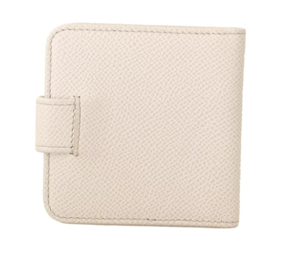White Dauphine Leather Condom Case Holder Pocket Wallet - ventzia
