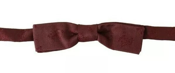 Bordeaux Silk Floral Faille Adjustable Bow Tie - ventzia