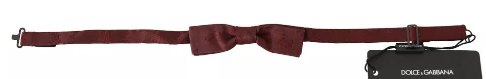 Bordeaux Silk Floral Faille Adjustable Bow Tie - ventzia