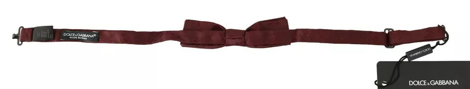 Bordeaux Silk Floral Faille Adjustable Bow Tie - ventzia