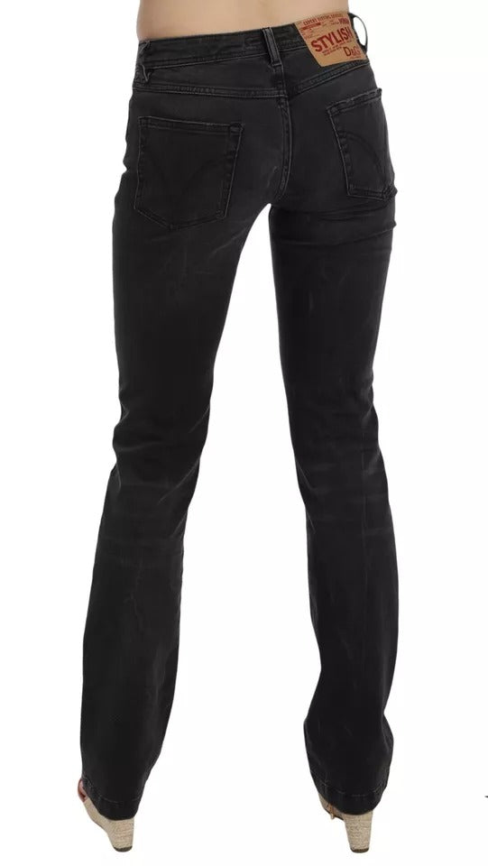 Black Slim Fit Cotton Jeans D&G Pants - ventzia