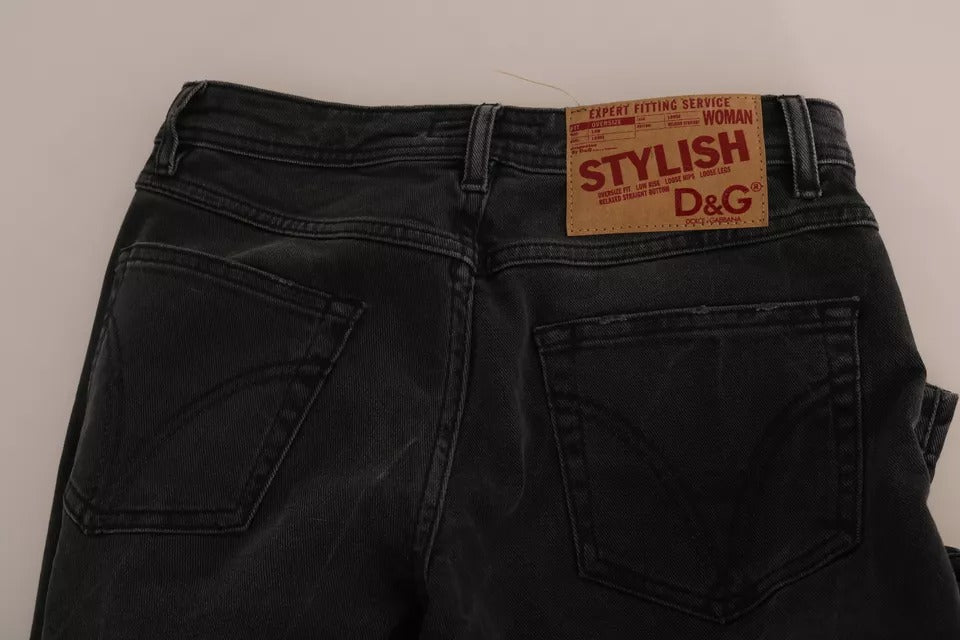 Black Slim Fit Cotton Jeans D&G Pants - ventzia