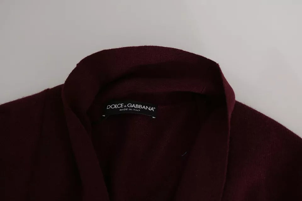 Bordeaux Cashmere Crown Cardigan Sweater - ventzia